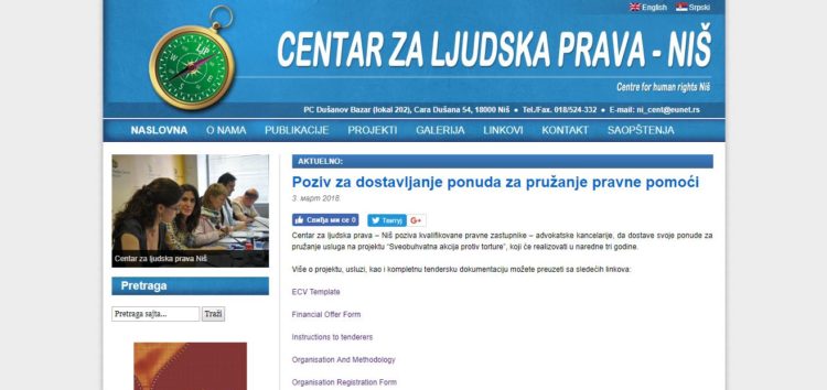 BESPLATNA PRAVNA POMOĆ ZA ŽRTVE TORTURE I NEČOVEČNOG POSTUPANJA