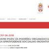 JAVNI POZIV ZA PODRŠKU ORGANIZACIJAMA CIVILNOG DRUŠTVA ZA SPROVOĐENJE SOCIJALNO-INOVATIVNIH PROJEKATA