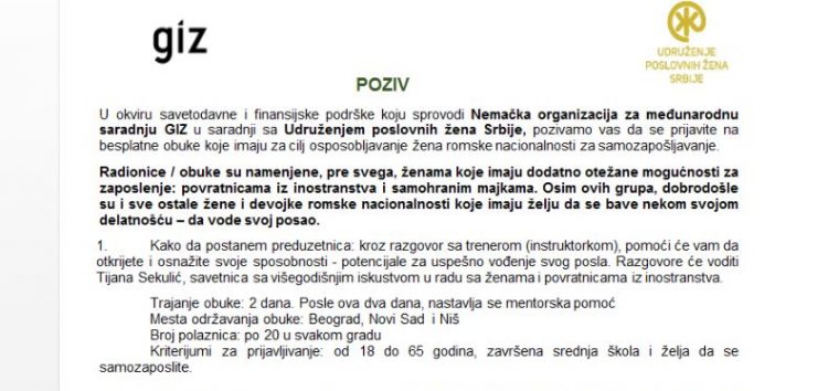 Obuke za žensko preduzetništvo